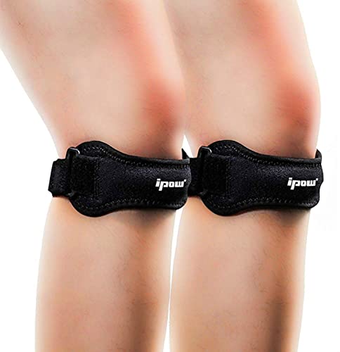 IPOW 2 Pack Knee Pain Relief & Patella Stabilizer Knee Strap Brace Support for Hiking