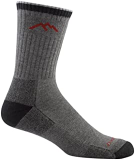 Darn Tough Merino Wool Coolmax Micro Crew Cushion Socks - Men's Gray/Black Large