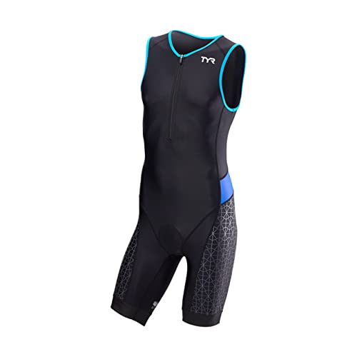 TYR Competitor Front Zipper Tri Suit - Men's Black/Blue