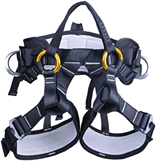 kissloves Full Body Safety Harness Outdoor Climbing Harness Half Body Harness Safe Seat Belt for Mountaineering Outward Band Expanding Training Rock Climbing Rappelling Equip