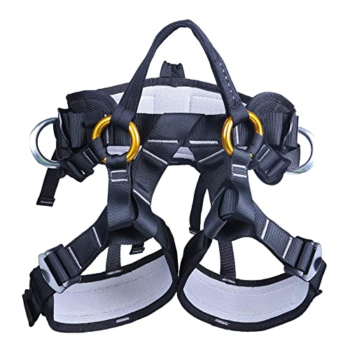 kissloves Full Body Safety Harness Outdoor Climbing Harness Half Body Harness Safe Seat Belt for Mountaineering Outward Band Expanding Training Rock Climbing Rappelling Equip