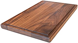 Large Walnut Wood Cutting Board by Virginia Boys Kitchens - 17x11 American Hardwood Chopping and Carving Countertop Block with Juice Drip Groove