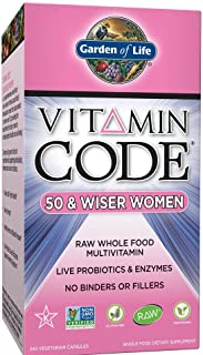 Garden of Life Multivitamin for Women - Vitamin Code 50 & Wiser Women's Raw Whole Food Vitamin Supplement with Probiotics