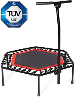 SportPlus Fitness Trampoline with Bar / OR Replacement Bungees  Indoor Rebounder Trampoline for Adults  Ideal for Cardio Workout