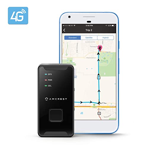 Amcrest 4G LTE GPS Tracker - Portable Mini Hidden Real-Time GPS Tracking Device for Vehicles