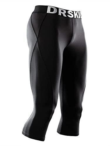 DRSKIN Tight 3/4 Compression Pants Base Layer Running Pants Men