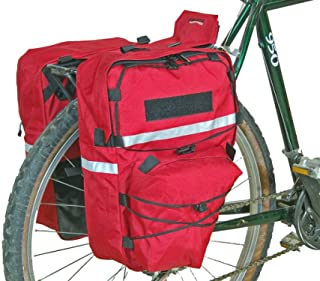 Bushwhacker Cimmaron Red - Bicycle Pannier w/ Reflective Trim Cycling Rack Bag Bike Rear Pack Accessories Frame