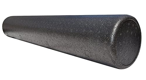 LuxFit Premium High Density Foam Roller 6 x 36 Round - Extra Firm With 1 Year Warranty black