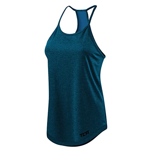 TCA Women's Switch-Up Reversible Workout Tank Sleeveless Vest Top - Midnight Blue S