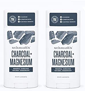 Schmidts Natural Deodorant - Charcoal + Magnesium 3.25 Oz Stick; Aluminum-Free Odor Protection & Wetness Relief