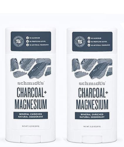 Schmidts Natural Deodorant - Charcoal + Magnesium 3.25 Oz Stick; Aluminum-Free Odor Protection & Wetness Relief