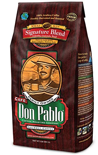 2LB Cafe Don Pablo Signature Blend Coffee - Whole Bean Coffee - Medium Dark Roast - 2 Lb Bag