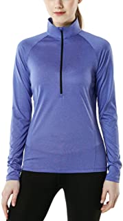 TSLA Women's Half Zip HyperDri Track Pullover Running Cool Dry Active Sport Shirt Top