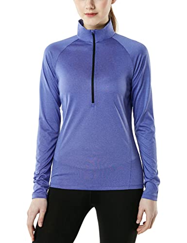 TSLA Women's Half Zip HyperDri Track Pullover Running Cool Dry Active Sport Shirt Top