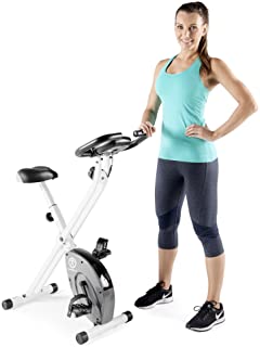 Marcy Foldable Exercise Bike with Adjustable Resistance for Cardio Workout and Strength Training NS-652