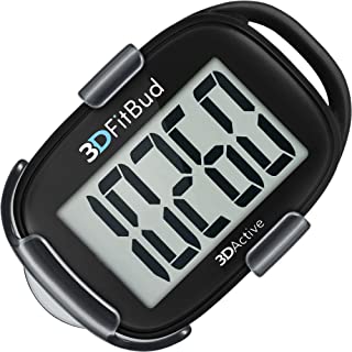 3DFitBud Simple Step Counter Walking 3D Pedometer with Lanyard