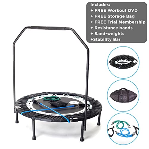 MaXimus Pro Quarter Folding Rebounder Mini Trampoline Includes Compilation DVD with 4 workouts