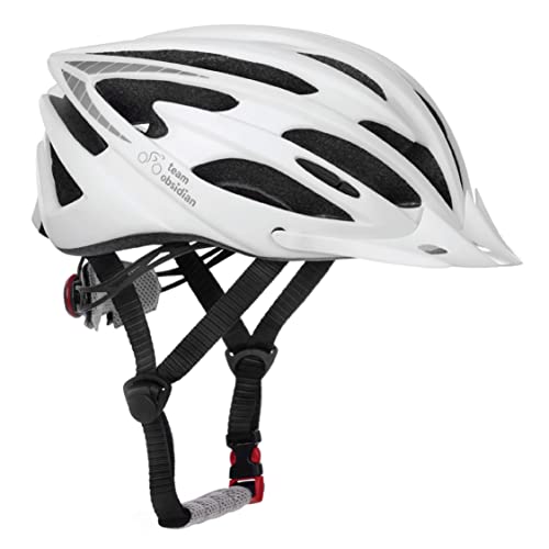 TeamObsidian Airflow Bike Helmet White/Medium - Large - for Adult Men & Women and Youth/Teenagers - CPSC Certified Bicycle Helmets for Road