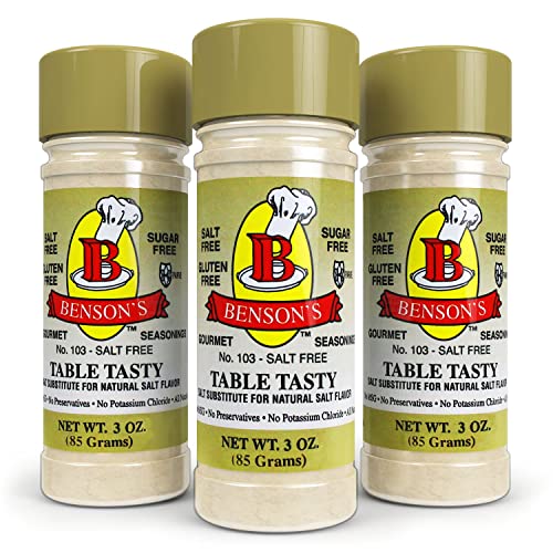 3-Pack Table Tasty No Potassium Chloride Salt Substitute - No Bitter After Taste - Good Flavor - No Sodium Salt Alternative