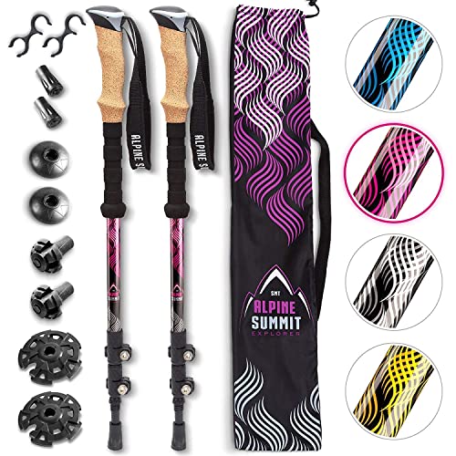 Premium Aluminum Hiking/Trekking Poles with Anti-Shock Tips