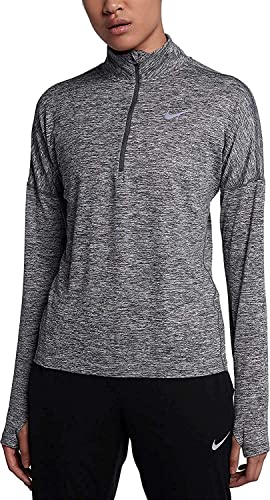 Nike Women's Dry Element Running Top-Carbon Heather-Medium