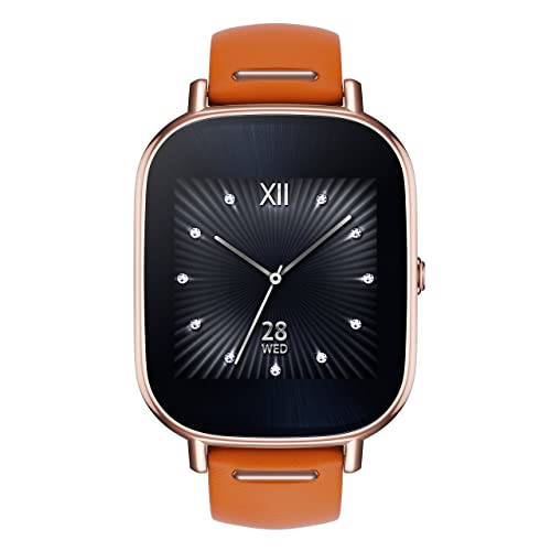 ASUS ZenWatch 2 Silver with Beige Leather Strap 37mm Smart Watch with Quick Charge Battery