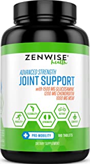 Glucosamine Chondroitin Sulfate MSM Curcumin - Joint Supplement with Hyaluronic Acid for Extra Strength Relief - Natural Health & Mobility Support for Pain