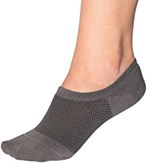 Bam&bü Women's Premium Bamboo No Show Casual Socks - 4 Pairs - Grey - Medium