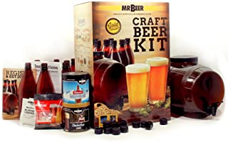 Mr. Beer Premium Gold Edition 2 Gallon Homebrewing Craft Beer Making Kit with Two Beer Refills