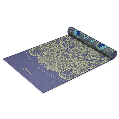 Gaiam Yoga Mat Premium Print Reversible Extra Thick Non Slip Exercise & Fitness Mat for All Types of Yoga