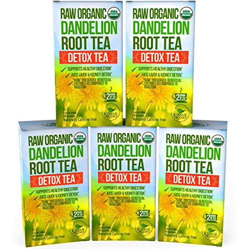 Dandelion Root Tea Detox Tea - Raw Organic Vitamin Rich Digestive - 5 Pack