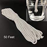 TTBD 50 Feet Self Watering Wick Cord for Vacation Self-Watering Planter Pots, Cotton String, Woven Rope, Absorbent Cotton Cord Cotton Bundled Rope Core Rope,DIY Self-Watering Drip Irrigation Waterer