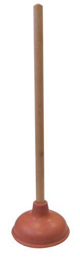 Supply Guru SG1976 Heavy Duty Force Cup Rubber Toilet Plunger with a Long Wooden Handle to Fix Clogged Toilets and Drains (18