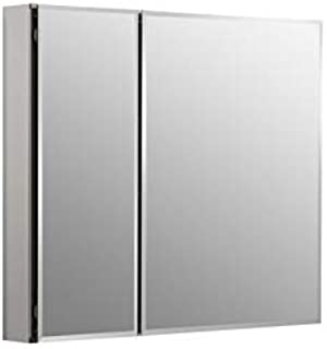 KOHLER K-CB-CLC3026FS Frameless Double Door 30 Inch x 26 Inch Aluminum Bathroom Medicine Cabinet; Recess or Surface Mount