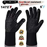 ARCTICA GRIPS Oven Frying Smoker Barbecue Grill BBQ Baking Cooking Grilling Gloves 932 F Extreme Heat Rated Cut Fire Resistant Glove Indoor Outdoor Extra Long Cuff Kitchen Mitts for Men Women 1pair