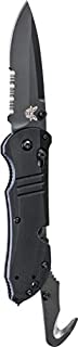 Benchmade - Tactical Triage 917SBK Knife with Glass Breaker and Rescue Hook Made in USA, Drop-Point Blade, Serrated Edge, Coated Finish, made in the USA