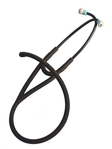 Replacement Tube by CardioTubes fits Littmann Master Cardiology and Cardiology III Stethoscopes - 7mm Binaurals Black on Black TUBING