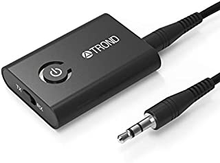 TROND Bluetooth V5.0 Transmitter Receiver for TV PC iPod, 2-in-1 Wireless 3.5mm Adapter (AptX Low Latency, Pair with 2 Bluetooth Headphones Simultaneously)