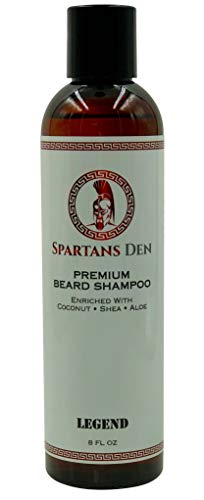 Spartans Den Premium Beard Shampoo 8 Ounce - Best Beard Wash To Fight Dandruff and Itchiness, Soften, Cleanse and Promote Beard Growth - Legend Scent