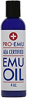 PRO EMU OIL (4 oz) All Natural Emu Oil - AEA Certified - Made In USA - Best All Natural Oil for Face, Skin, Hair and Nails.