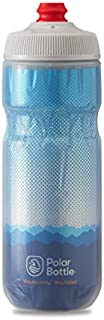 Polar Bottle Breakaway Insulated Bike Water Bottle - BPA Free, Cycling & Sports Squeeze Bottle (Ridge - Blue & Silver, 20 oz)