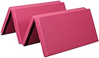 ZENOVA Gymnastics Mat Landing Mat 3 inch Thick Home Practice Mats for Wrestling,Tumbling,Core Workouts (z-Pink-4'x8'x3''-PVC)