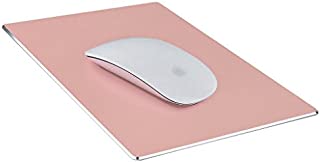 Mouse Pad,Qcute Gaming Aluminum Mouse Pad 9.45 X 7.87 Inch W Non-Slip Rubber Base & Micro Sand Blasting Aluminum Surface for Fast and Accurate Control (Large, Rose Gold)