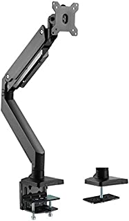 WALI Single Monitor Gas Spring Desk Mount Heavy Duty Aluminum Fully Adjustable Fit Screen up to 35 inch, 33 lbs. VESA 75 and 100 (GSM001XL), Black