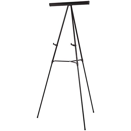 AmazonBasics Presentation Display Easel Stand, Adjustable Height Telescope Tripod, Black