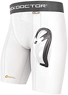 Shock Doctor Men's Core Compression Short with Bio-Flex Cup - Adult - Small - White