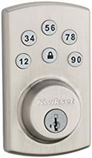 Kwikset 99070-101 Powerbolt 2 Door Lock Single Cylinder Electronic Keyless Entry Deadbolt featuring SmartKey Security in Satin Nickel