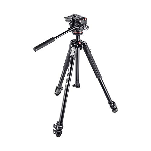 Manfrotto MK190X3-2W Aluminum 3-Section Tripod Kit with XPRO Fluid Head ,Black