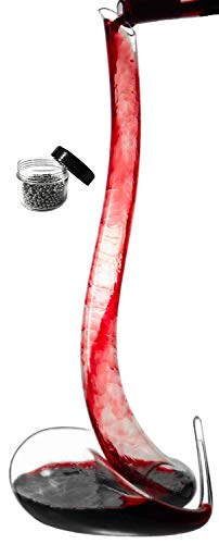 Le Sens Amazing Home Lead Free Crystal Glass Cobra Wine Decanter, Red Wine Snake Shape Carafe, Prepackaged Safe Box and Free Cleaning Beads Set, Easter Gift