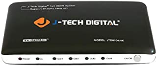 J-Tech Digital JTD0104/4K Most Advanced 4 Ports HDMI 1X4 Powered Splitter Support Ultra HD 4K 3840 A 2160 Resolution and 3D